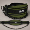 Premium Weighted Dip Belt with Heavy-Duty Steel Chain – Green & Black