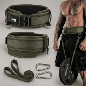 Marsous Ranger Pro Weighted Dip Belt – Military Green Heavy-Duty Pull-Up & Dip Belt with Loading Strap