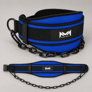 Marsous BlueTitan Weighted Dip Belt – Premium Heavy-Duty Dip Belt with Black Steel Chain