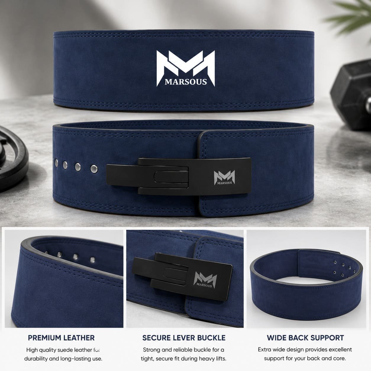 Marsous NavyPro Lever Powerlifting Belt - Image 2