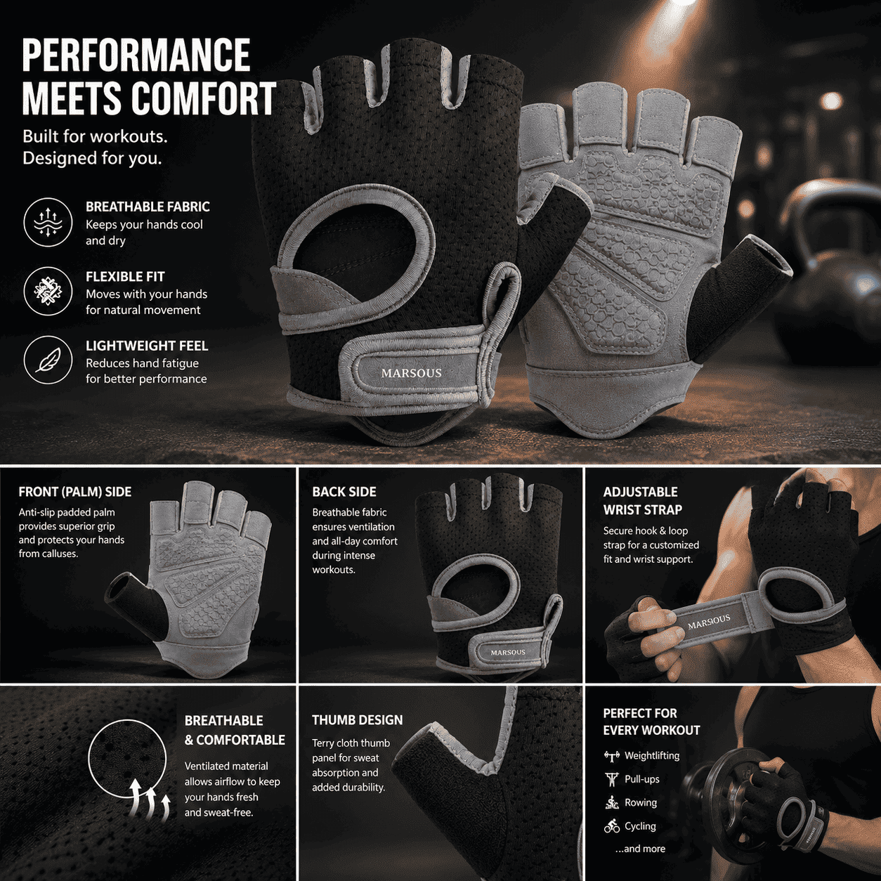 Marsous GripPro Weightlifting Gloves - Image 3