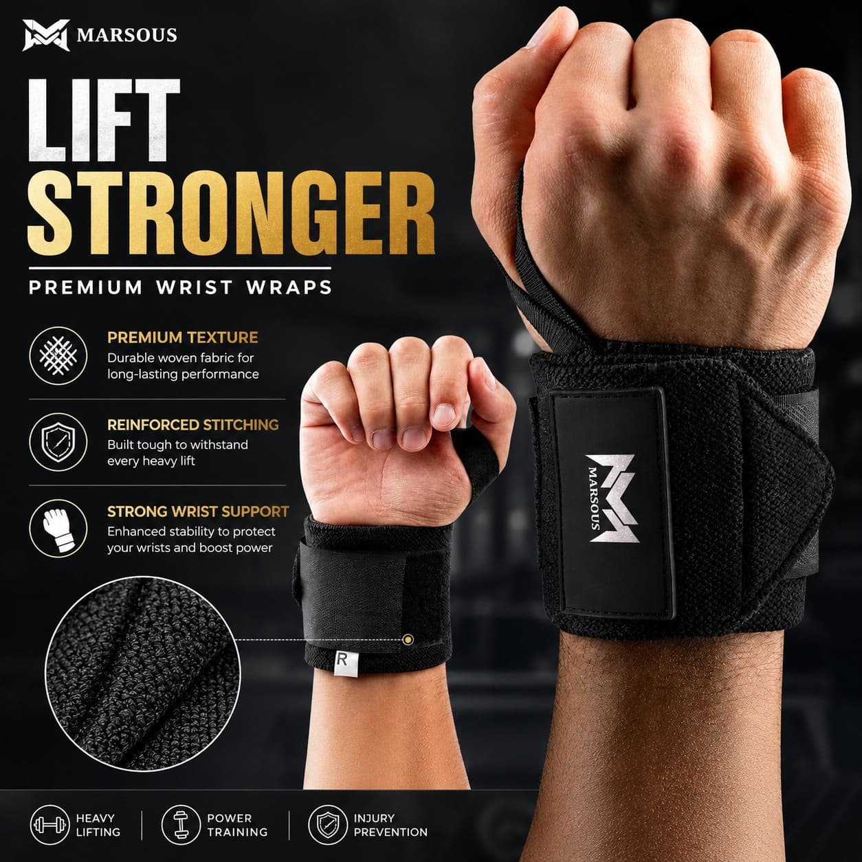 Marsous FlexGuard Training Wrist Wraps - Image 3