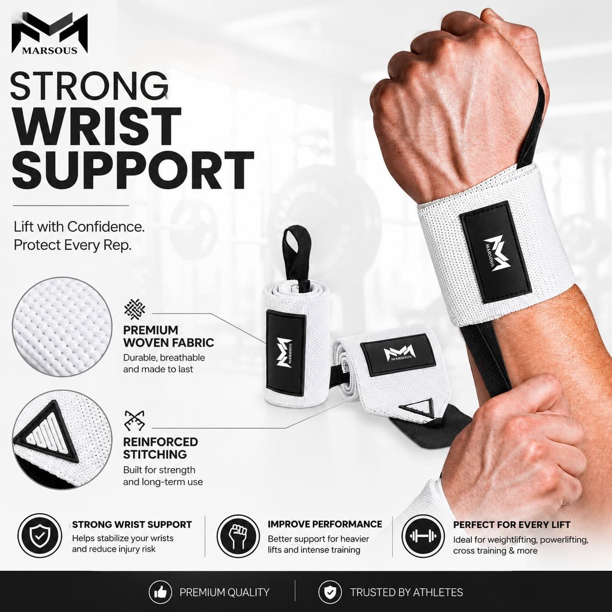 Marsous PrimeForce Wrist Wraps - Image 3