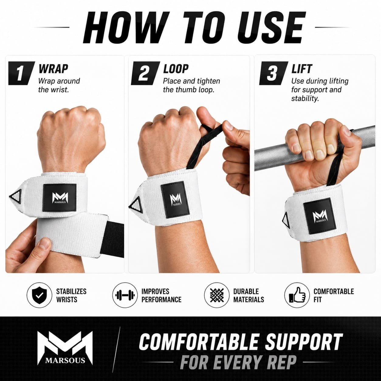 Marsous PrimeForce Wrist Wraps - Image 5