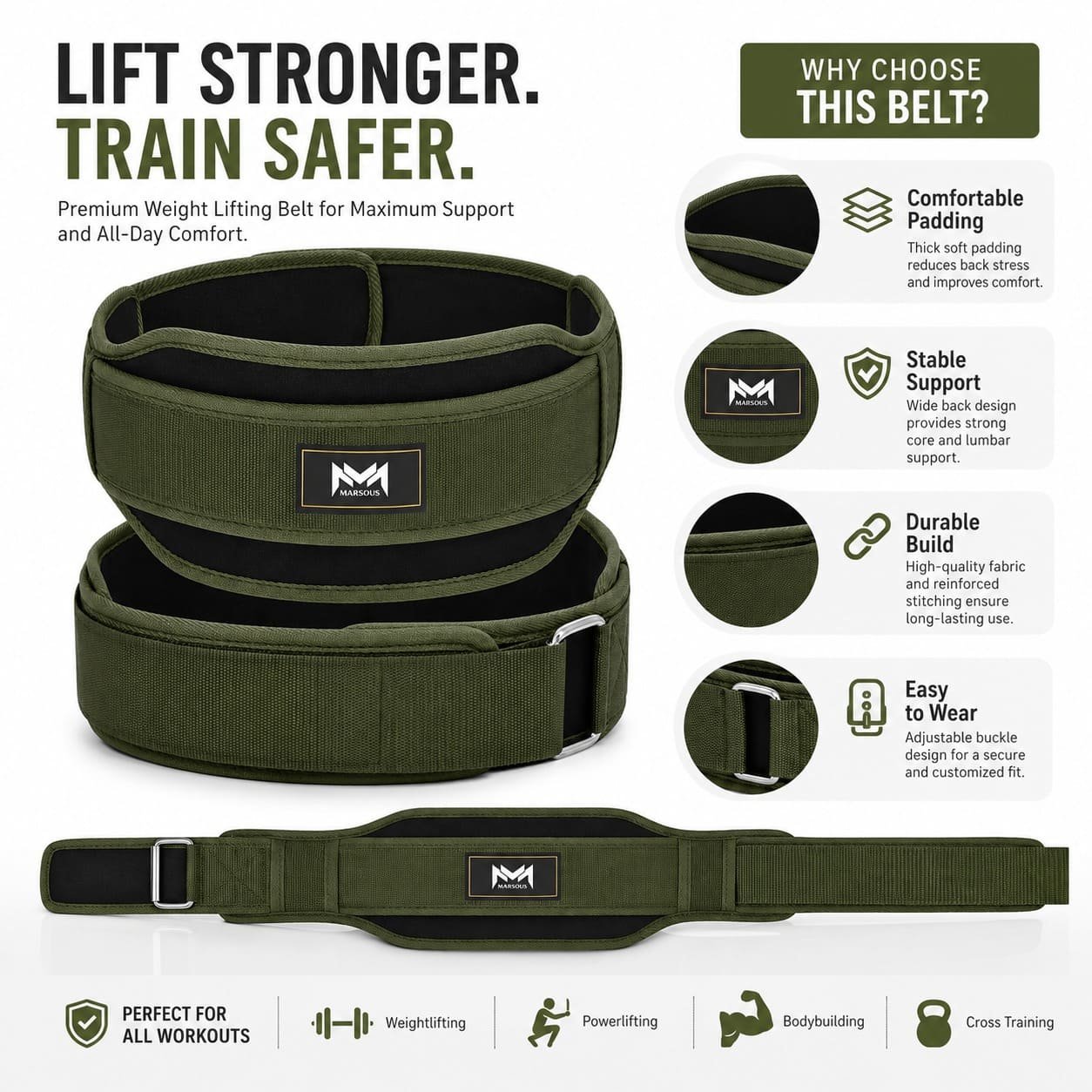 Olive Core Training Belt - Image 4