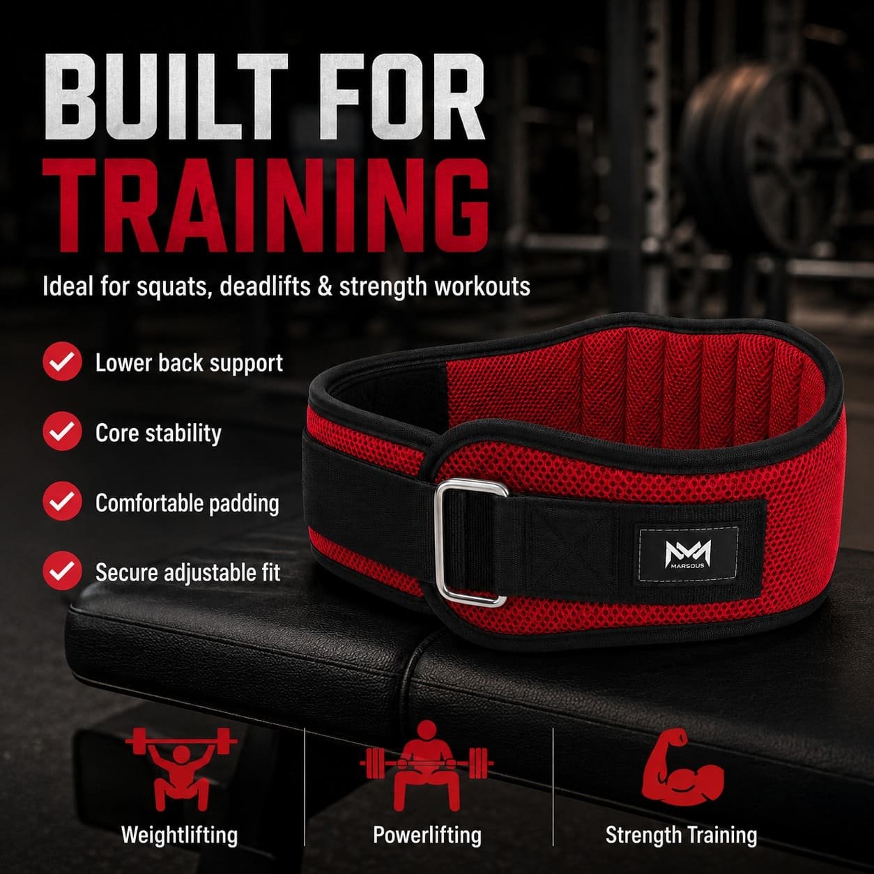 Red Mesh Power Belt - Image 2