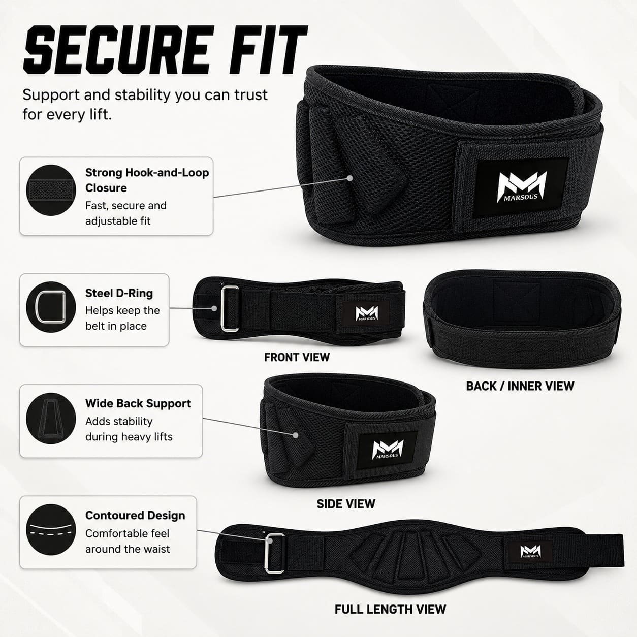 AirFlex Black Support Belt - Image 4