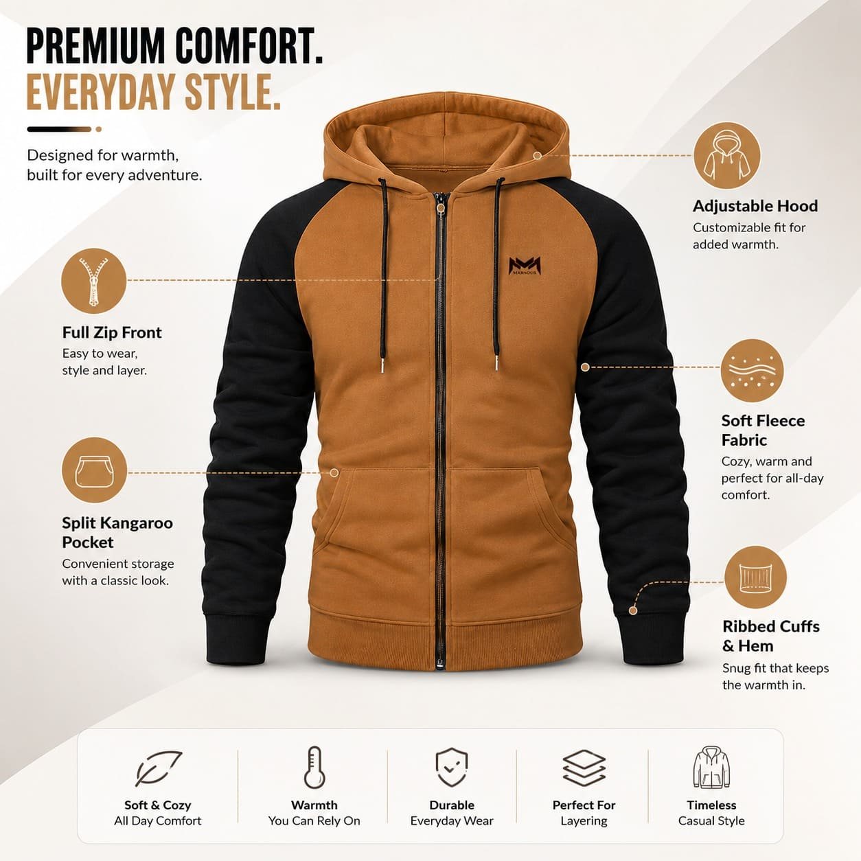 Urban Camel Zip Hoodie - Image 5