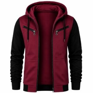 Crimson Edge Zip Hoodie