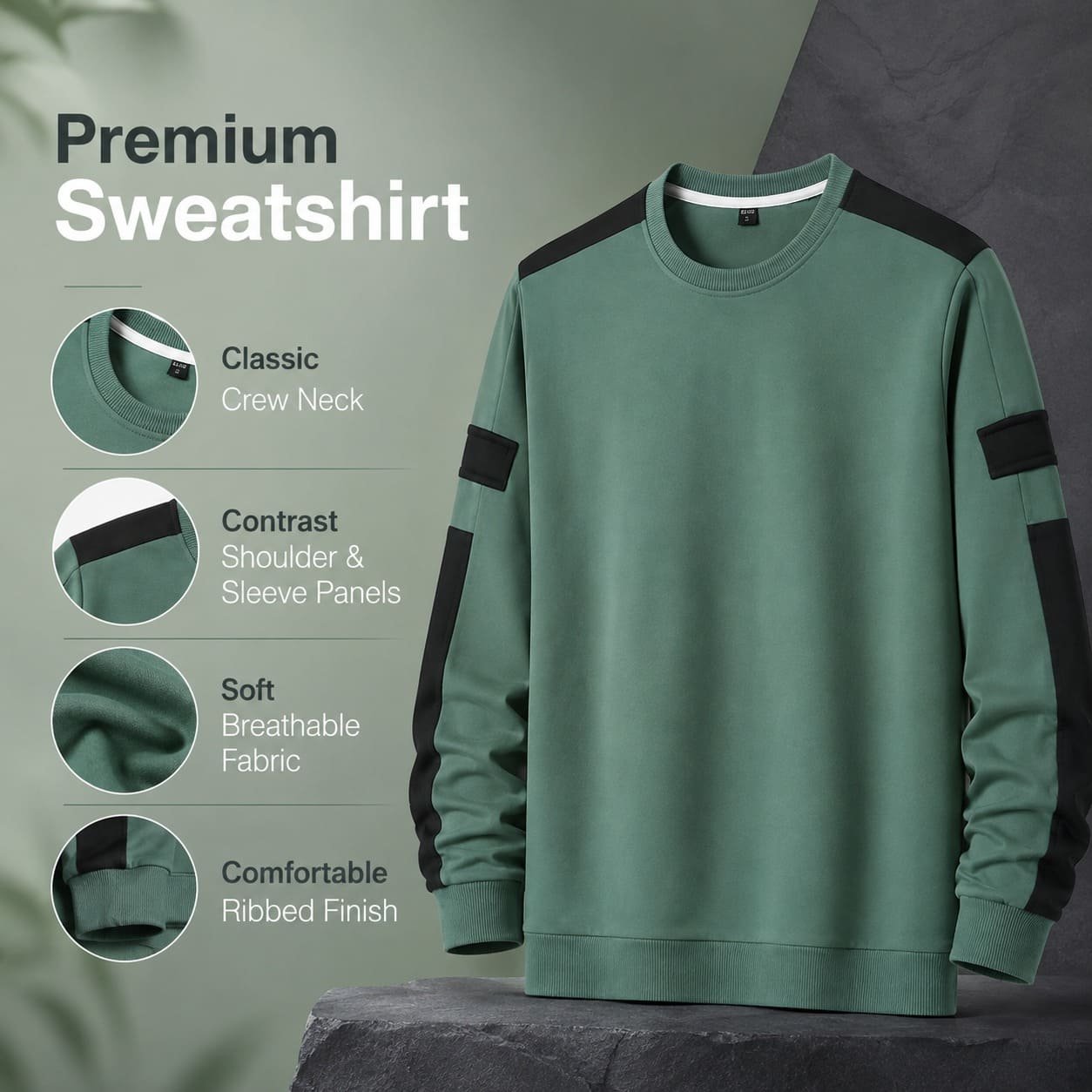Active Contrast Sleeve Sweatshirt - Image 3