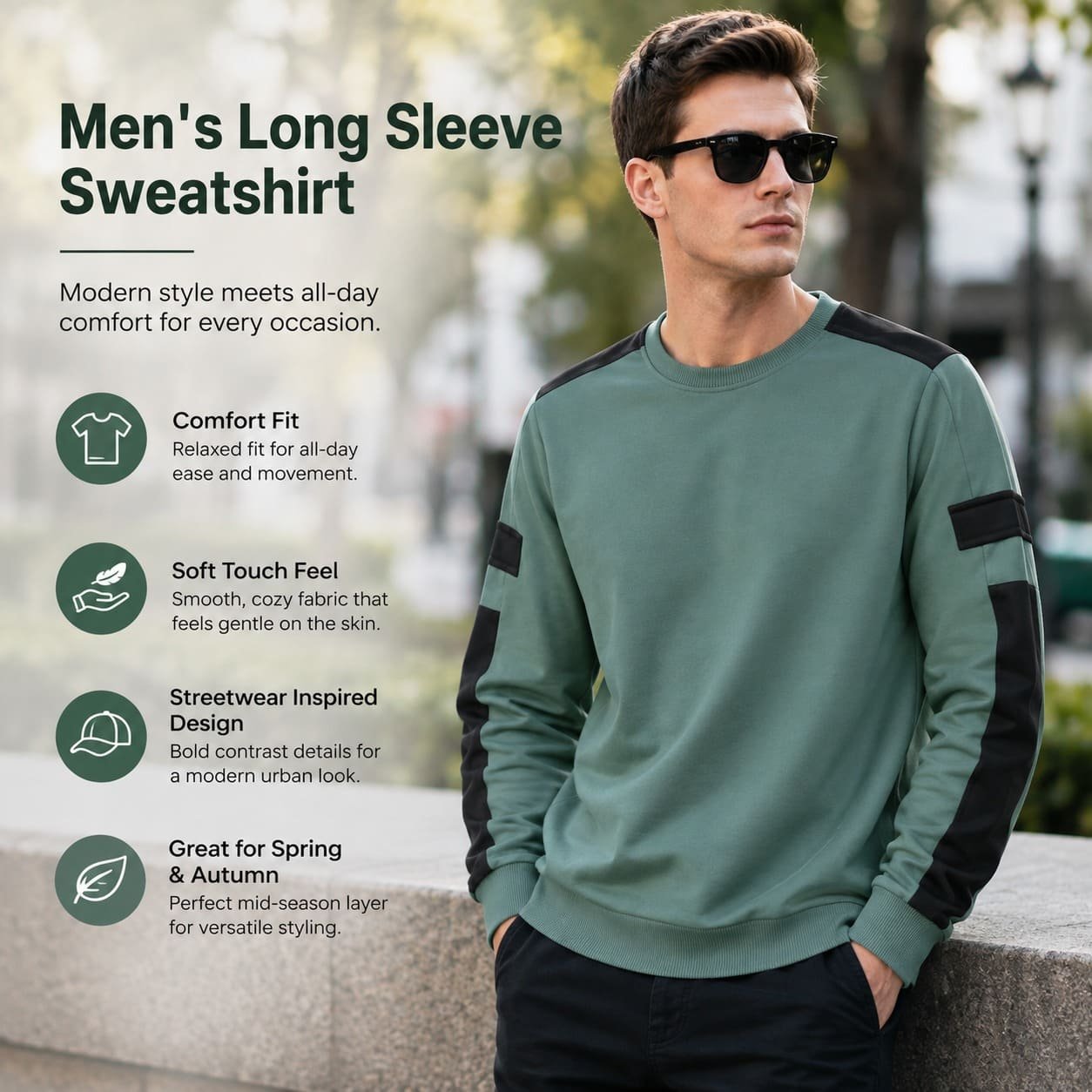 Active Contrast Sleeve Sweatshirt - Image 4