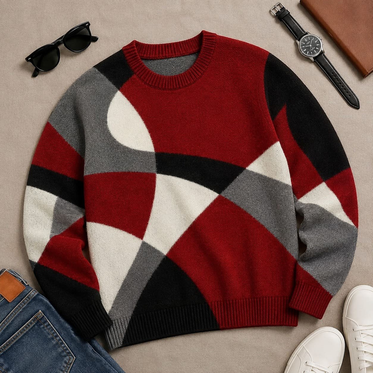 Dynamic Geo Knit Sweater - Image 3