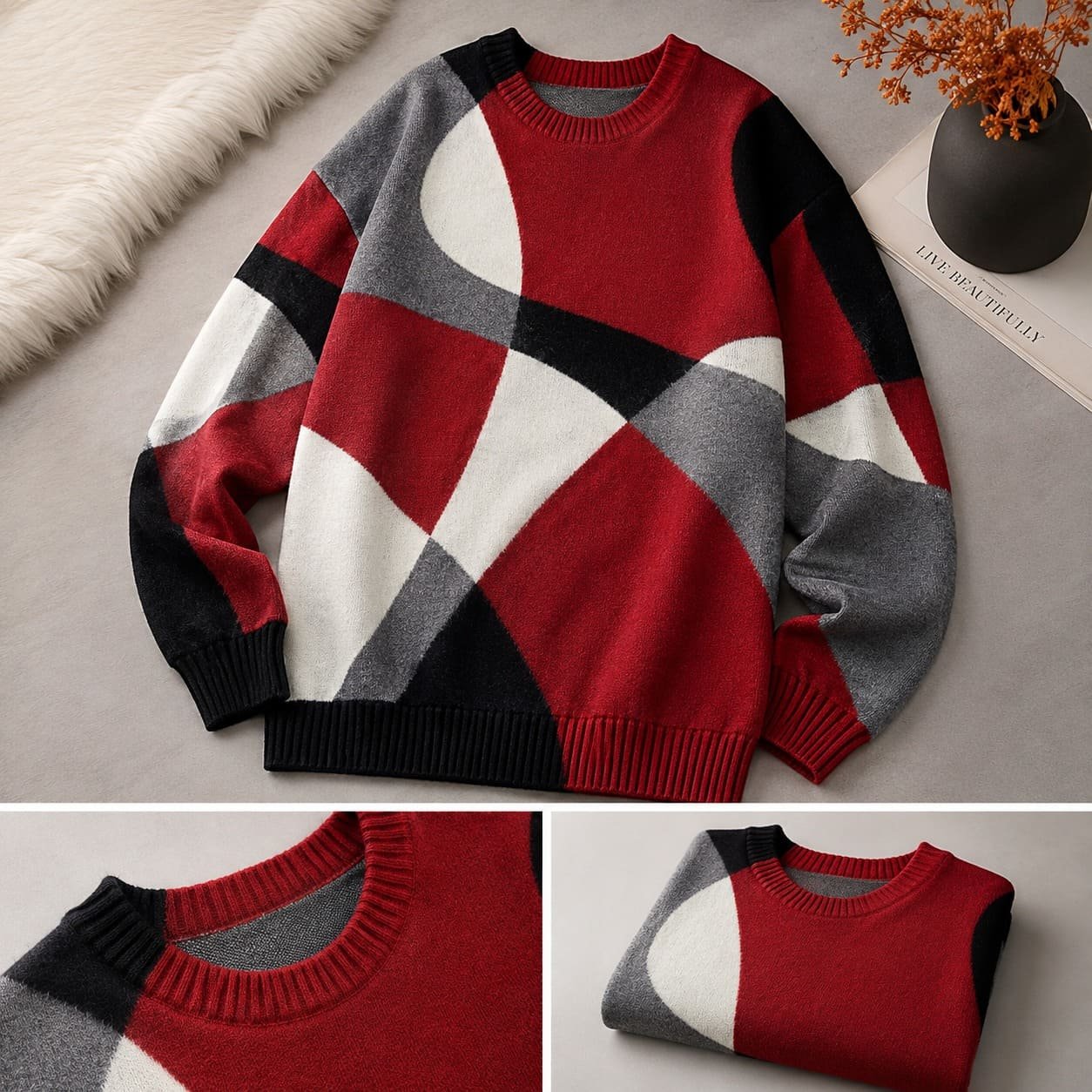Dynamic Geo Knit Sweater - Image 2
