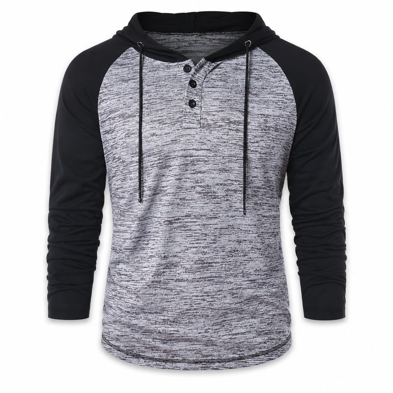 Heather Raglan Hooded Pullover