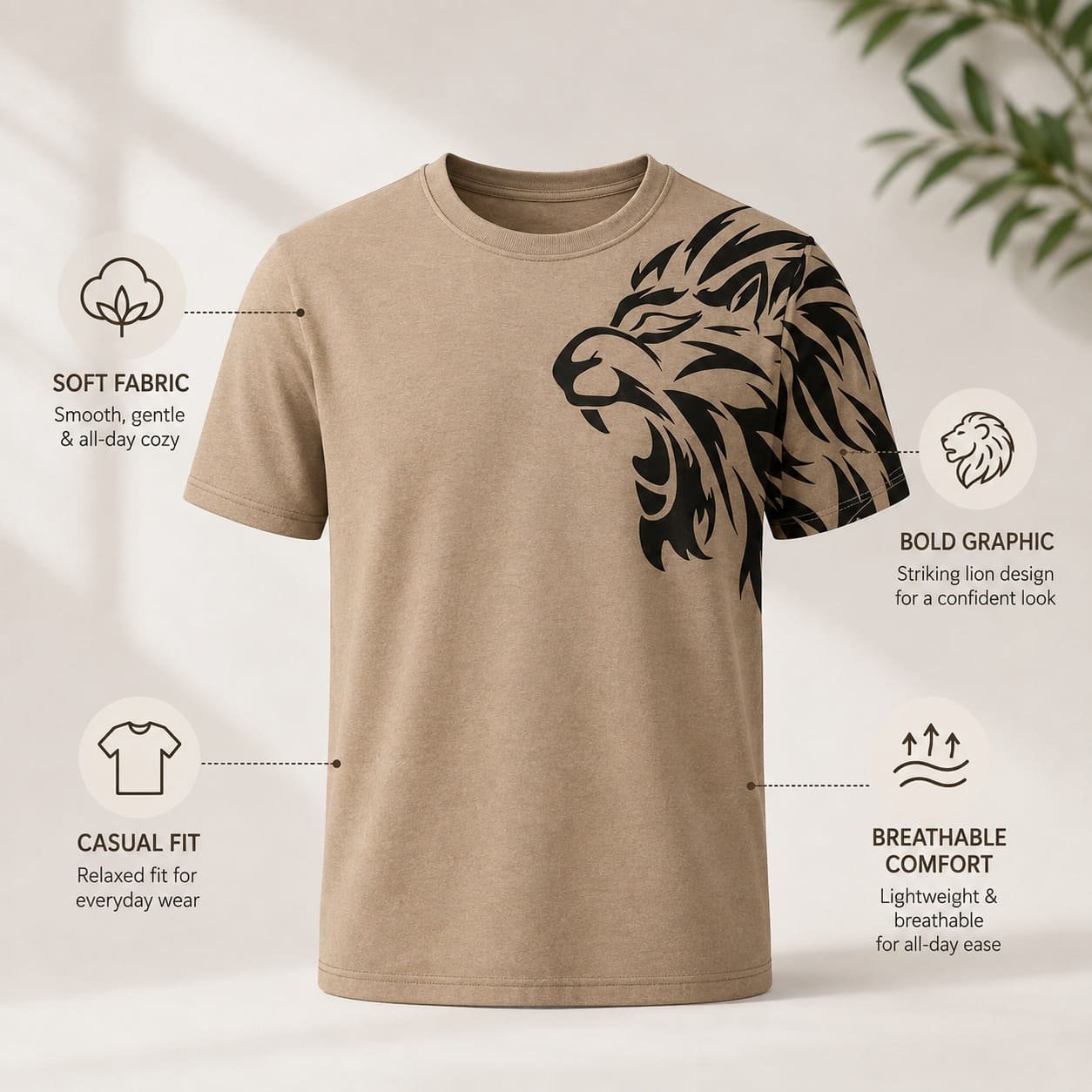 Wild Lion Graphic T-Shirt - Image 4