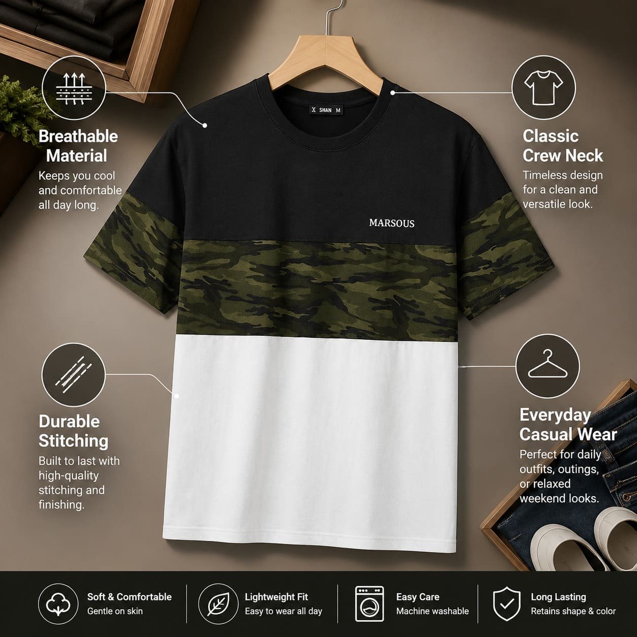 Camo Block Street T-Shirt - Image 2