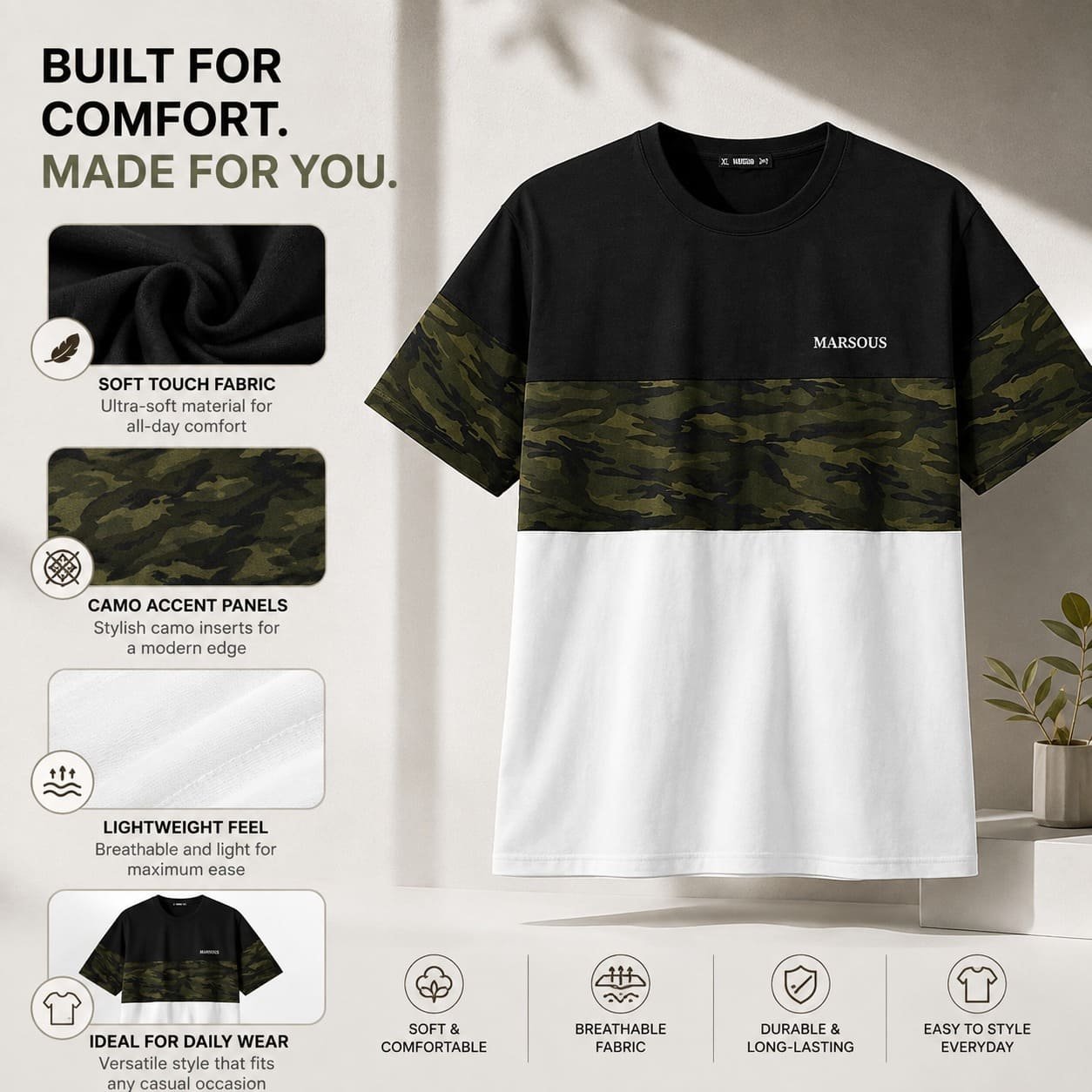Camo Block Street T-Shirt - Image 3